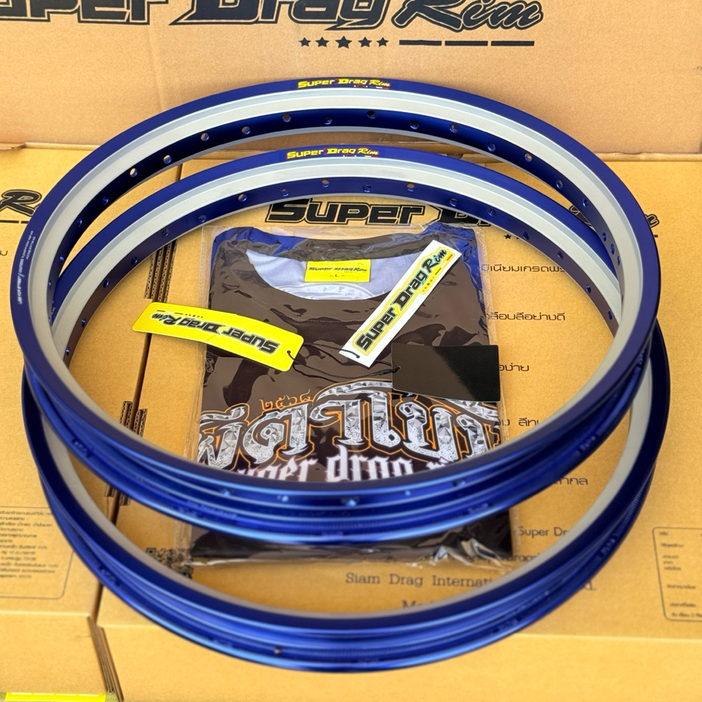 วงล้อsuper drag rim ทรงเอ ทูโทน(2 กษัตริย์) แท้100%(ขายเป็นคู่)!แถมเสื้อฟรี1ตัว ล้อซูปเปอร์แดร็กริม แข็งมาก