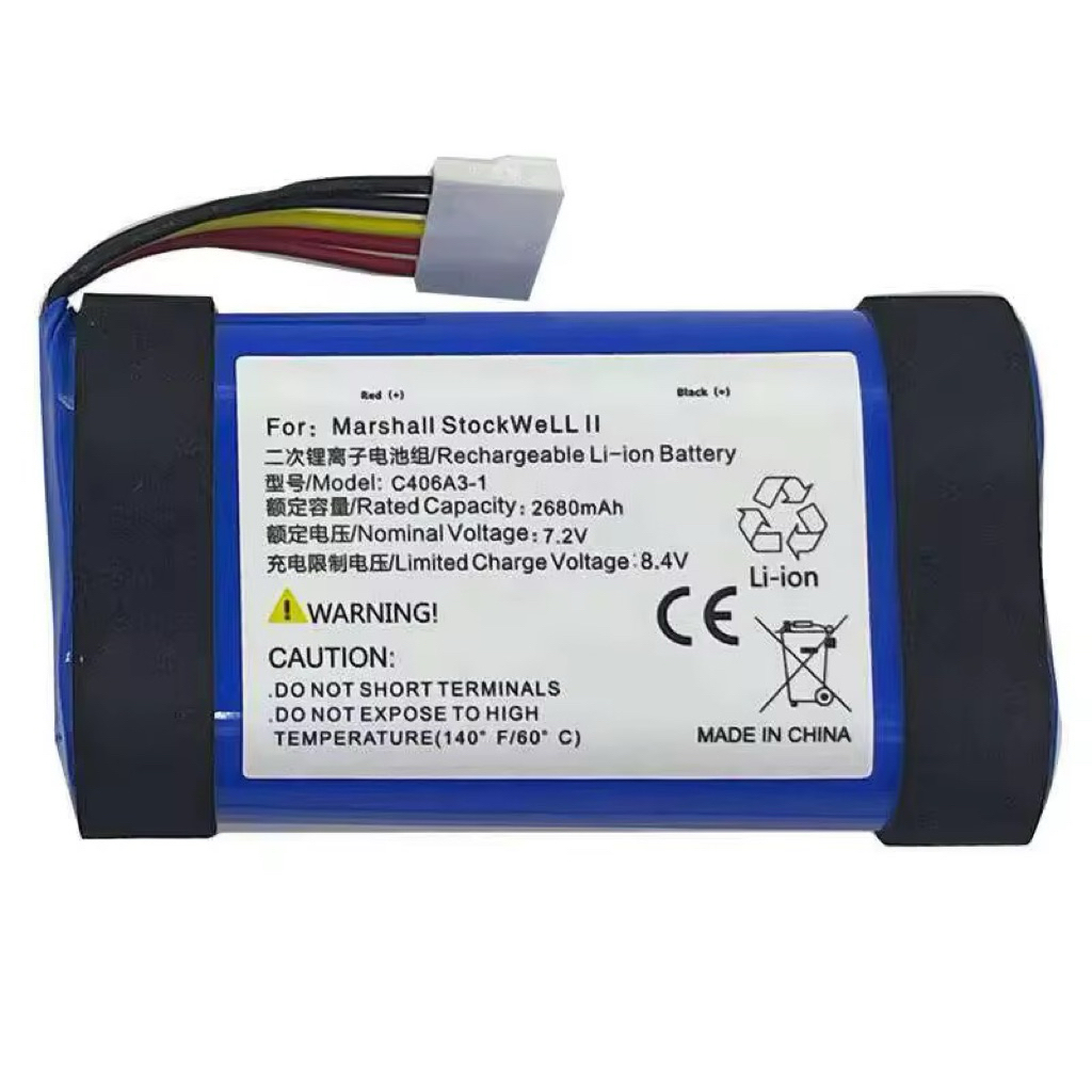 C406a3-1 C406a3 Battery Replacement For STOCKWELL 2 Bluetooth Speaker Powerful 7.2V 2680Mah Bateria 