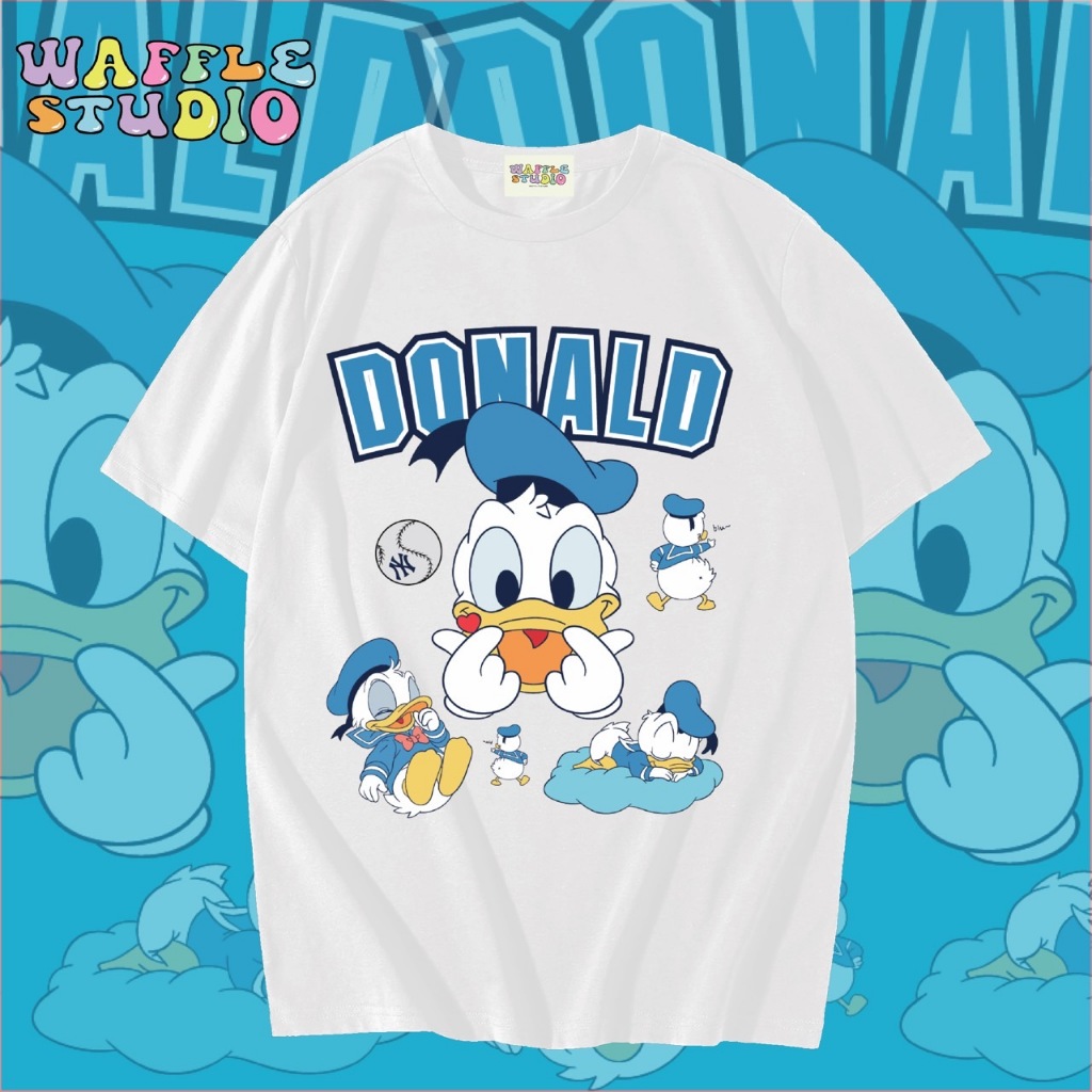 [ ส่งฟรี 🔥 ] WS1669 เสื้อยืดโอเวอร์ไซส์ ผ้าคอตตอน 100% เสื้อยืดเกาหลี เสื้อยืด  WAFFLE STUDIO