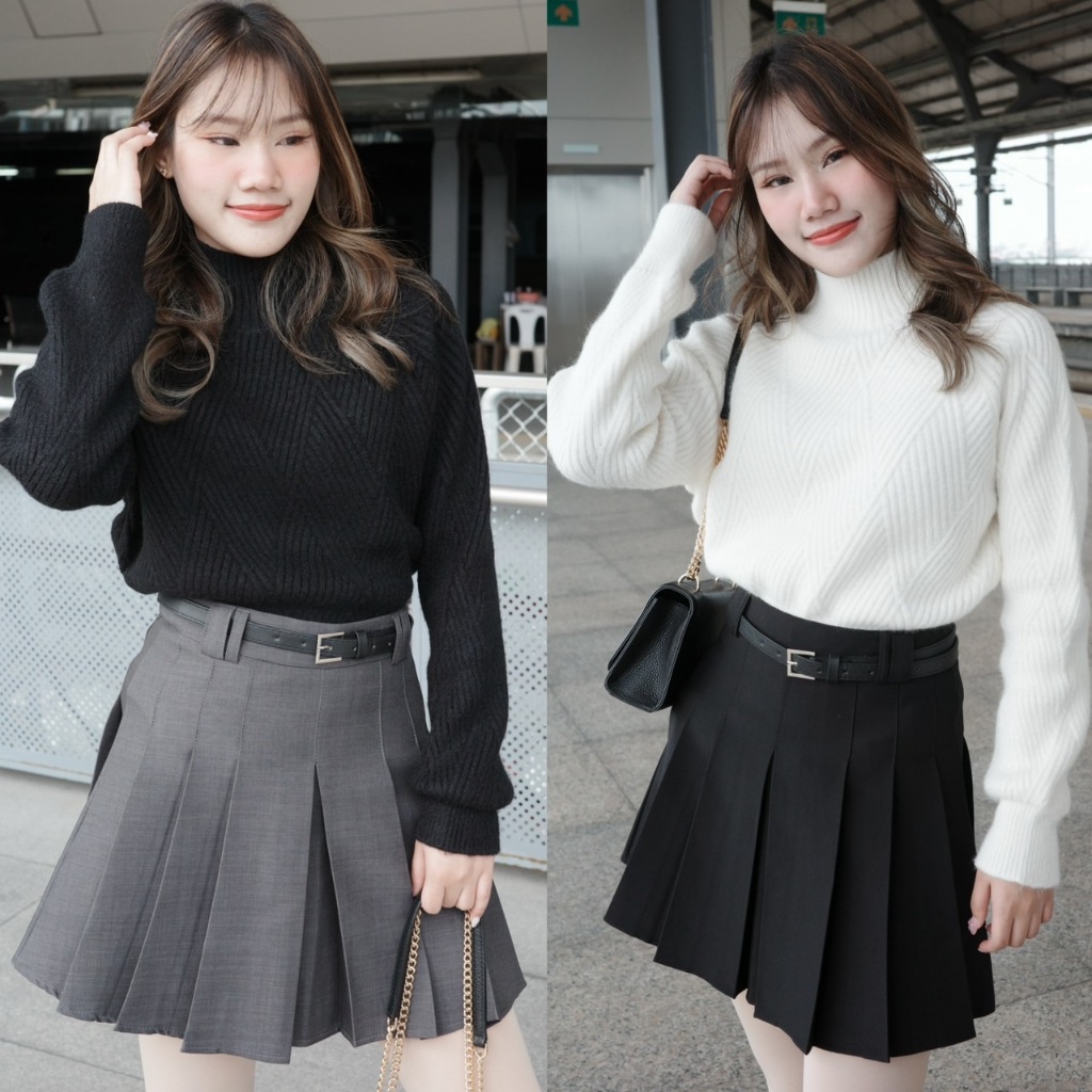 YERIN - Vivian Skirt กระโปรงเทนนิส มาพร้อมเข็มขัด