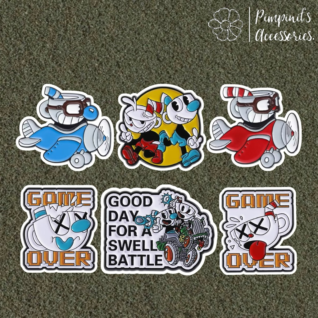 ✿ ร้านในไทยพร้อมส่ง : เข็มกลัดเซ็ทเดอะ คัพเฮด โชว์ | CUPHEAD & MUGMAN - The Cuphead Show! Enamel Bro