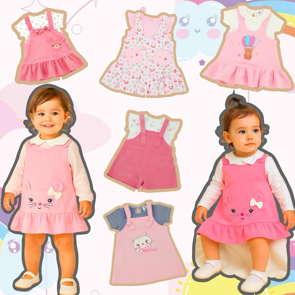 💥ใหม่ล่าสุด💥 #170 เอี๊ยม ชุดเด็กราคาถูก ชุดเด็กน่ารัก BNO