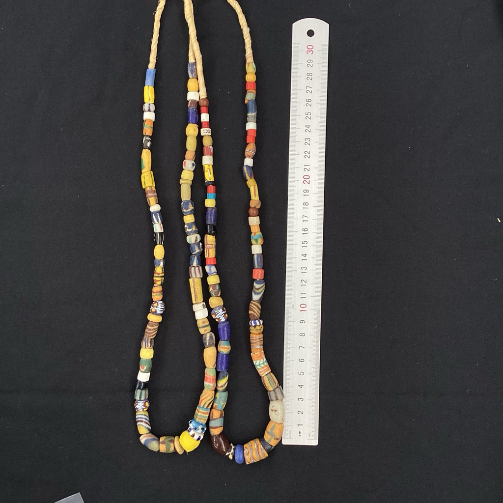 Vintage African Sandcast Glass Trade Beads 4–10mm | Handmade Recycled Beads | ลูกปัดการค้าแก้วแอฟริกา 4–10 มม. - รูปที่ 4