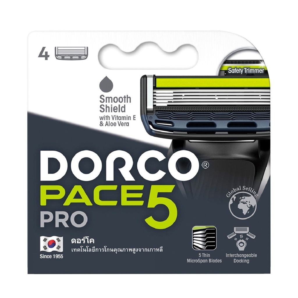 Dorco ดอร์โค ใบมีดโกนหนวด 1กล่อง บรรจุ ใบมี4ชิ้น