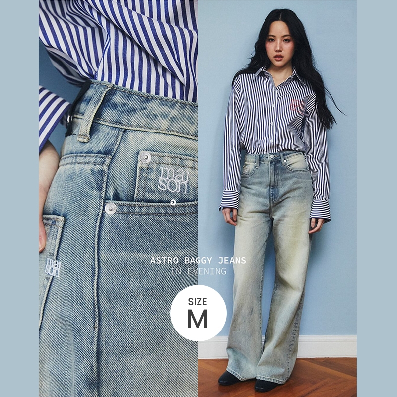 New พร้อมส่ง ✨ maison KEEPS : กางเกงยีนส์ Astro Baggy Jeans - Size M (สี Evening 🪩)
