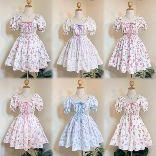 Dress แขนตุ๊กตา(อก32-48)ระบายทรงปล่อย an-05 🌷✨