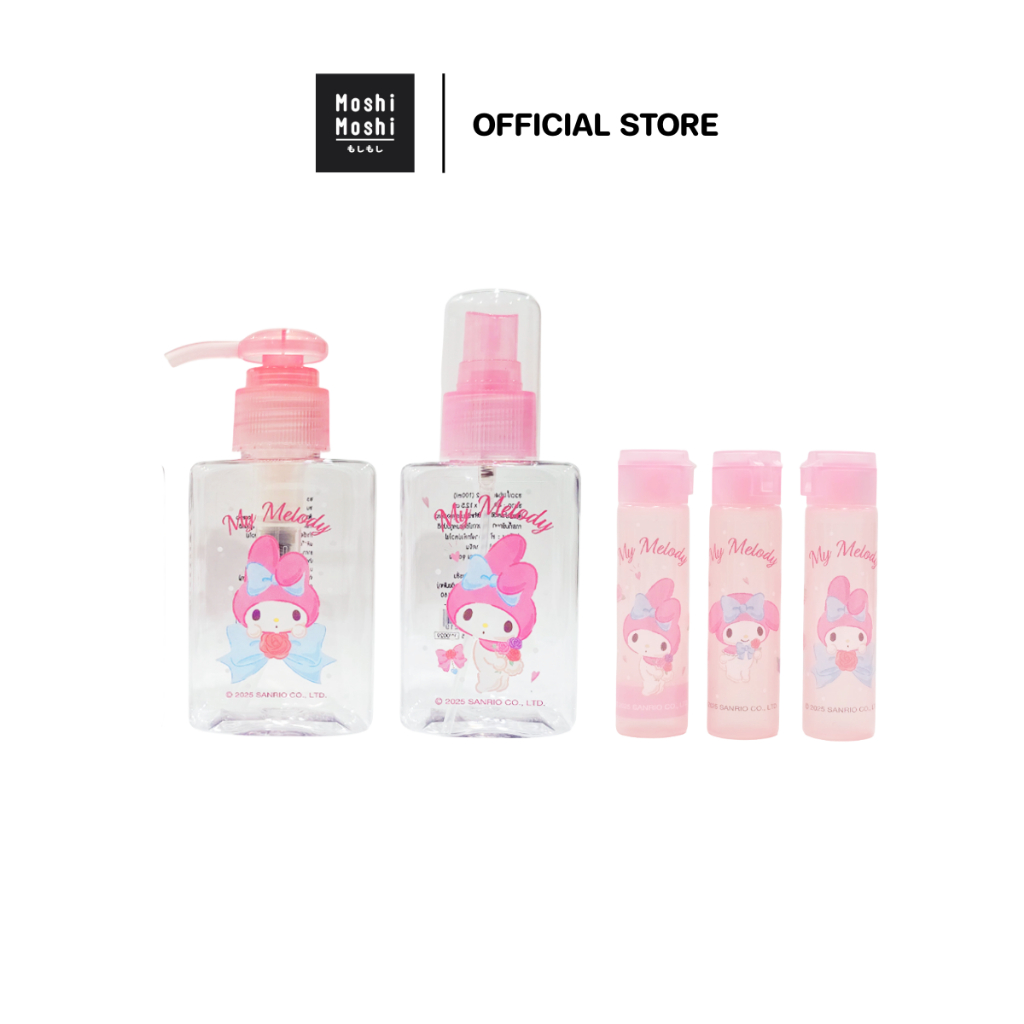 Moshi Moshi อุปกรณ์ขวดแบ่ง ขวดปั๊ม ขวดฝาฟลิป ลาย Mymelody ลิขสิทธิ์แท้จากค่าย Sanrio รุ่น 6100005214-5217