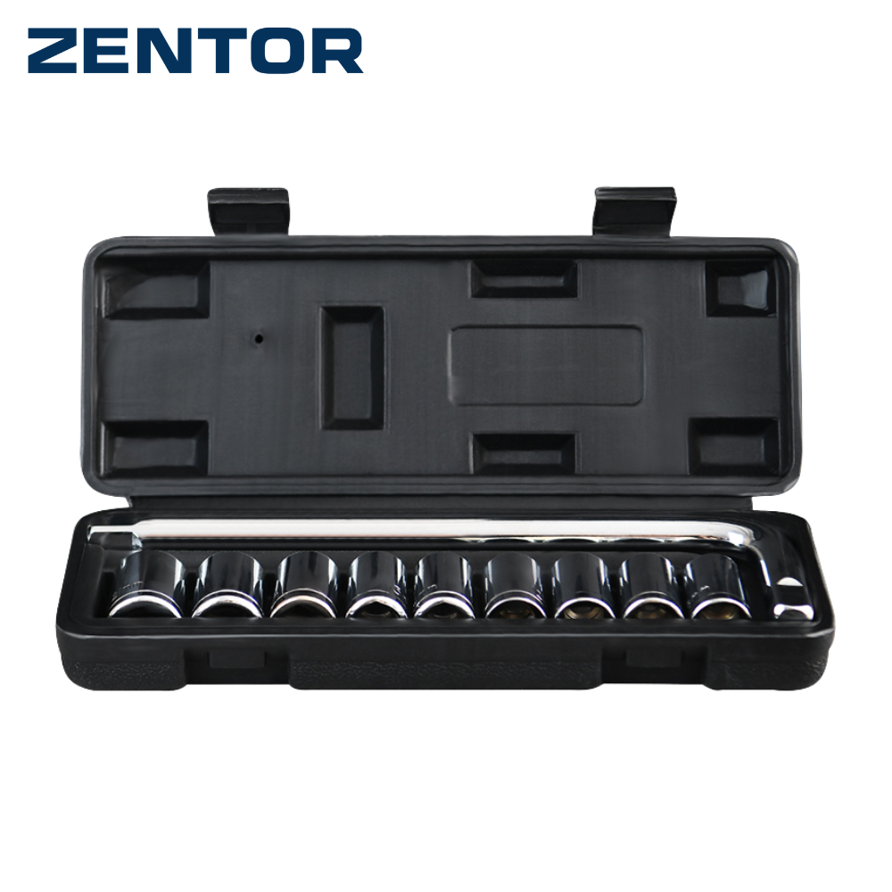 Zentor ชุดลูกบล็อค ลูกบล็อค ประแจ 10in1 เหล็กคุณภาพสูง วัสดุเคลือบเงา โรเมี่ยม Socket Wrench Set