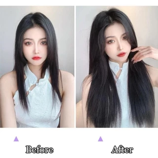 🔥ส่งจากไทย🔥60 ซม. วิกผมตรงยาวแบบชิ้นเดียวสำหรับผู้หญิง วิกผมตรงยาวไร้รอยต่อ วิกผมตรงสีน้ำต วิกผมผู้หญิง วิกผมไร้รอยต่อ