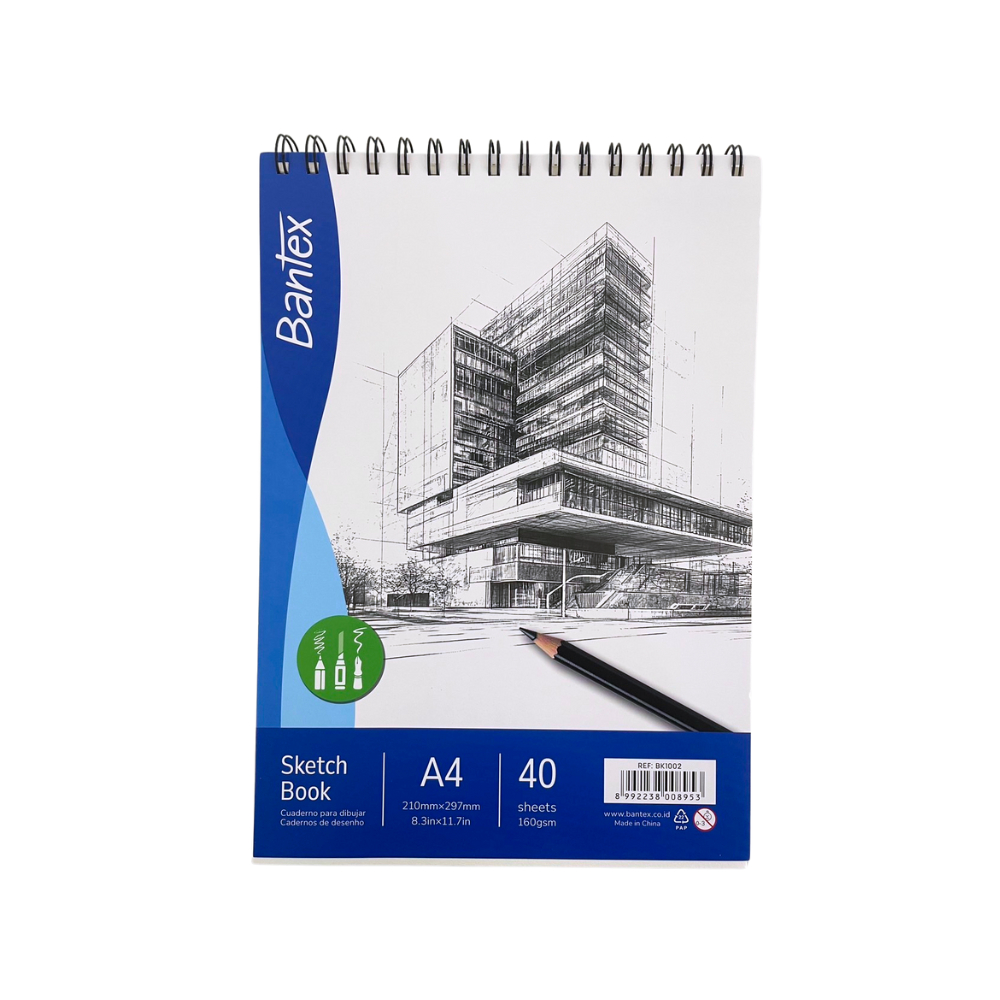 ฺBantex สมุดสเก็ตภาพ สมุดสเก็ตช์ภาพศิลปะวาดจิตรกรรมเขียนกระดาษ 160 แกรม A4 / A5 ผิวเรียบ 40แผ่น/เล่ม