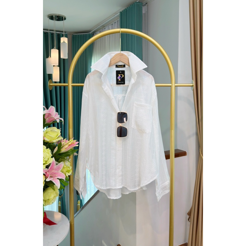 (อก 50“) เสื้อเชิ้ตแขนยาว (พิมพ์ลายฉลุ)   กระดุมหน้า “แต่งกระเป๋า” ราคา ถูกที่สุด ดีลบีเคเค แกลเลอรีภาพที่ 7