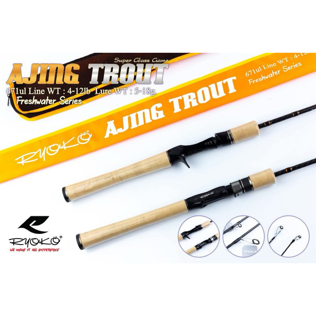RYOKO AJING TROUT คัน Ultralight 6.7 ฟุต ใหม่ล่าสุด