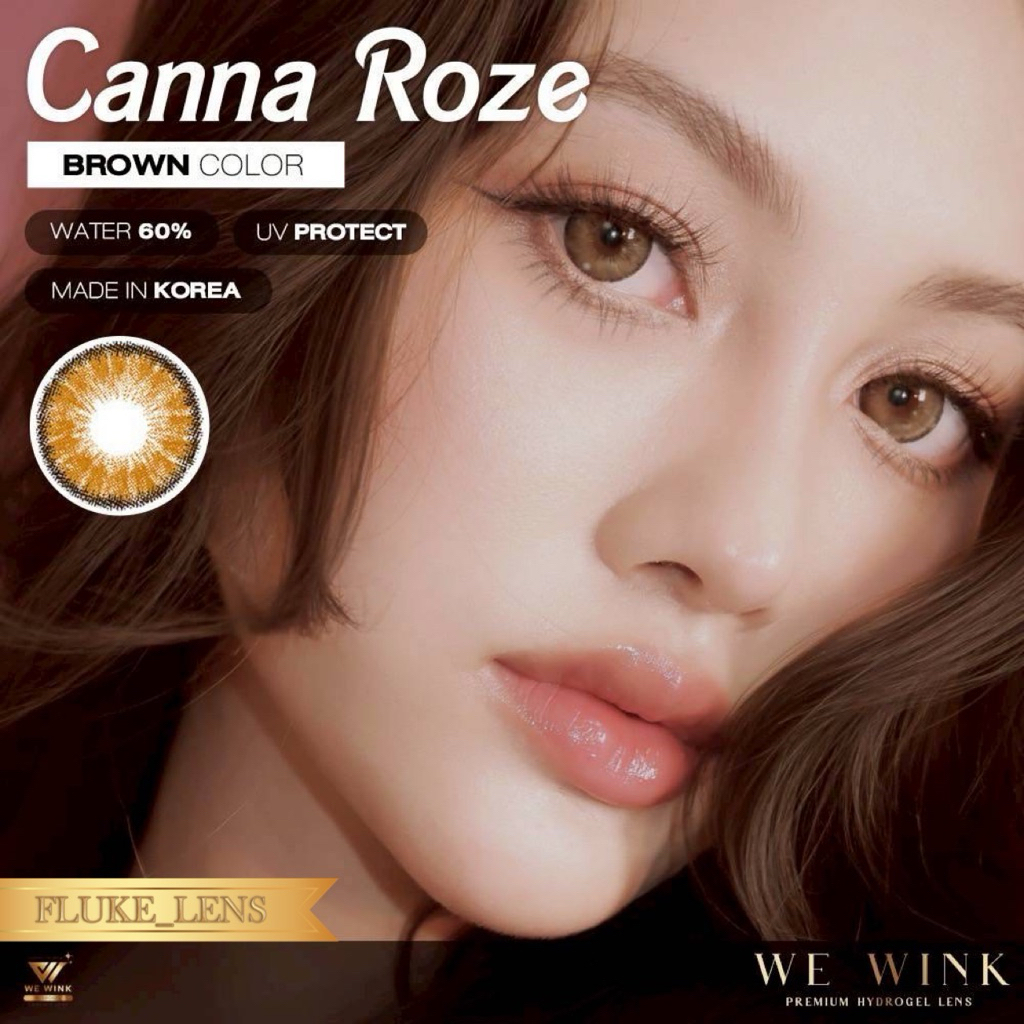 คอนแทคเลนส์ ไฮโดรเจล 💛 Canna Roze 💛(ตาโต) อมน้ำ60% we wink กรองแสง Made in Korea 🇰🇷 wewink
