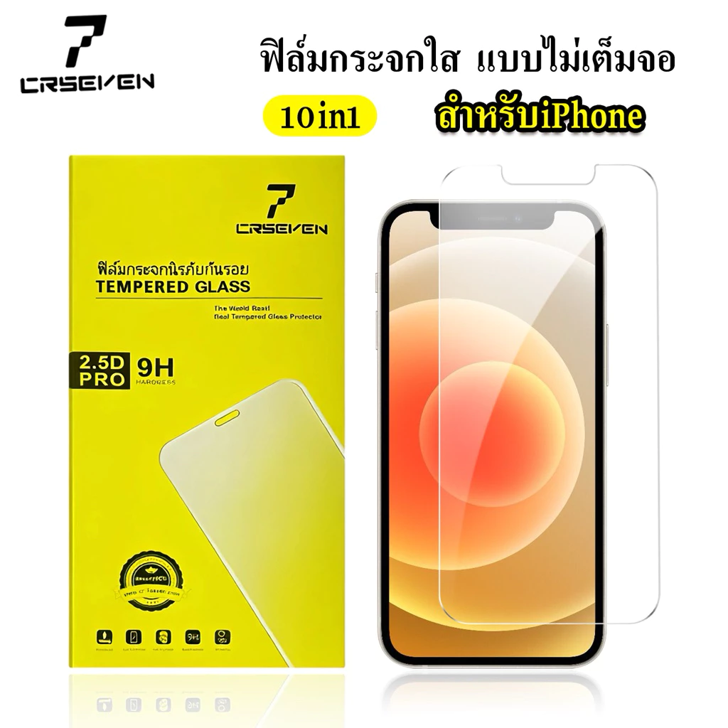 cxshop (017) (1กล่อง10ชิ้นราคาส่ง)ฟิล์มกระจกใส แบบไม่เต็มจอ สำหรับ iPhone 15promax 15 15PRO 14 13PRPMAX 12 Pro Max