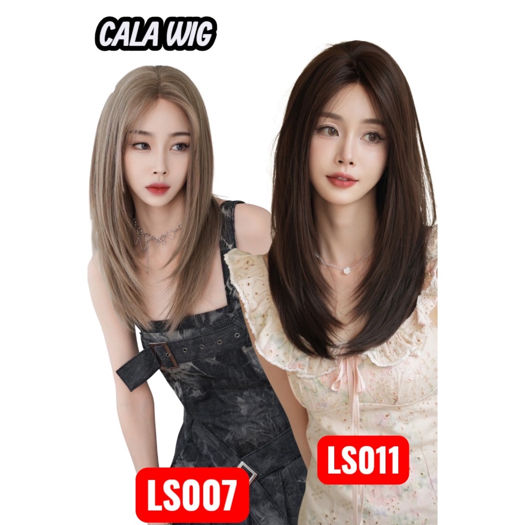 วิกผมกึ่งทอมือผมตรงไสล์บ่าๆสวยตามภาพไหมเกาหลี ไม่มีหน้าม้าแสกผมและไรผม พร้อมส่งในไทย