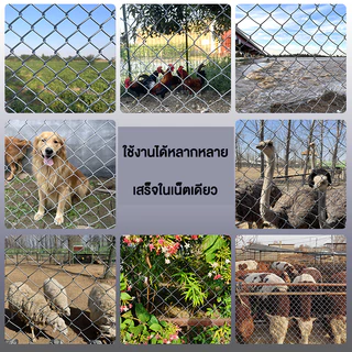 รั้วตาข่ายเหล็กถัก Chain link Fence ยาว10m ขนาดตา 2.5" ลวดตาข่ายเหล็กถัก ลวด 1.8mm 2.5mm ตาข่ายล้อมรั้ว ล้อมสวน