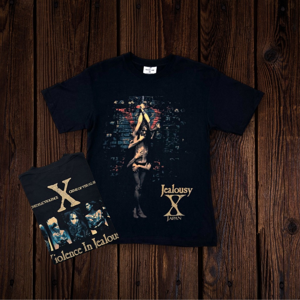 Rocket Lab X Japan ลาย “Violence in Jealousy”เสื้อยืดสีดำ ผ้าคอตตอนพรีเมี่ยม USA สกรีนแบบ DTG งานละเอียดคุณภาพสูง ROC053