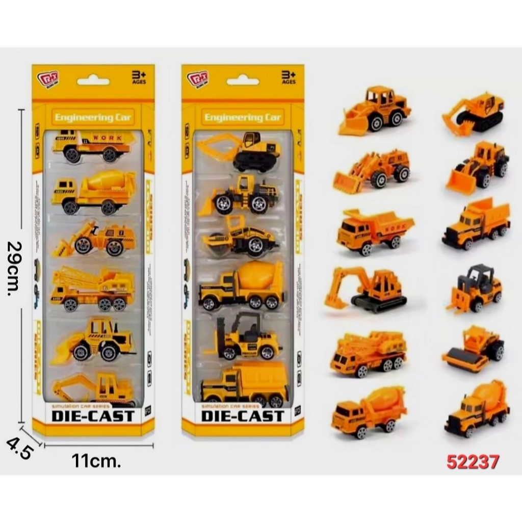 รถก่อสร้าง รถคละแบบ (รถดั้ม รถขยะ รถขนขยะ รถเครน รถโฟล์คลิฟ รถบรรทุก รถขนส่ง)โมเดลรถ