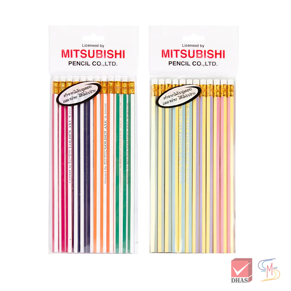 (แพ็ค12) Mitsubishi มิตซูบิชิ ดินสอ ดินสอดำ HB No. 2530 และ No. 2522 (คละสี) จำนวน 12 แท่ง