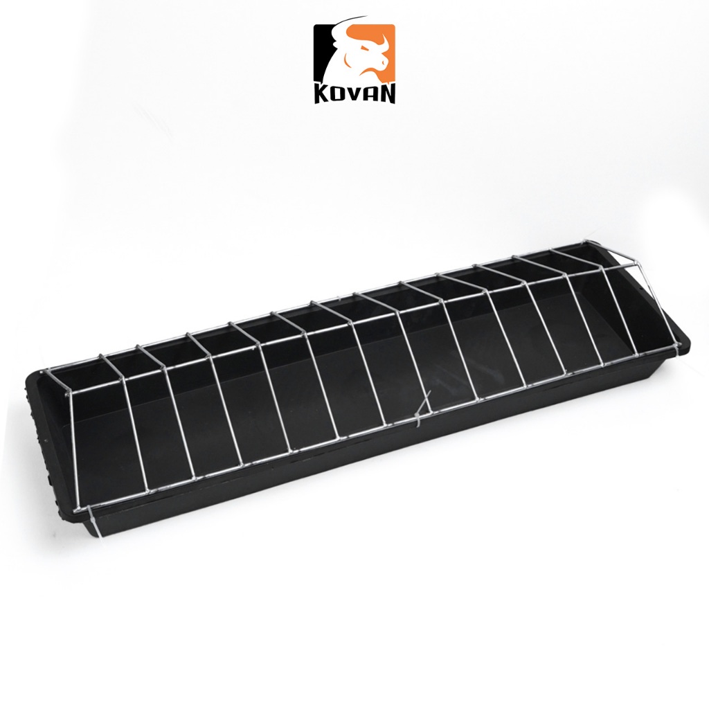 KOVAN รางให้อาหารไก่ เป็ด ห่าน รางอาหารไก่ ยาว 80 ซม. พร้อมฝาครอบตะแกรงเหล็ก มีช่องให้อาหาร 28 ช่อง