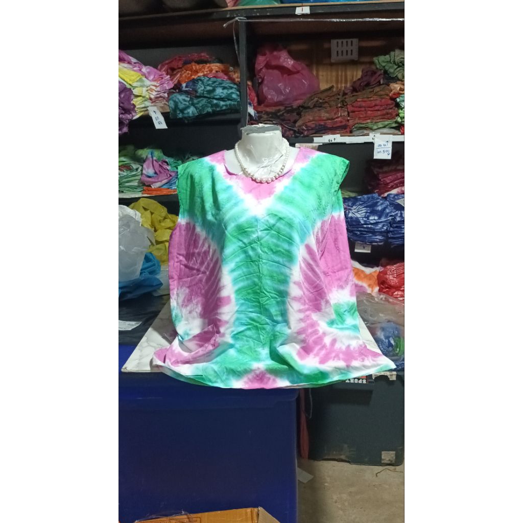 เสื้อย้อมแม่บ้านเสื้อแขนกุดคอกระเช้าสายเดี่ยวใส่เย็นสบายเนื้อผ้าใส่เย็นเนื้อนิ่มผ้าอ่อนใส่ได้ทุกฤดู - รูปที่ 6