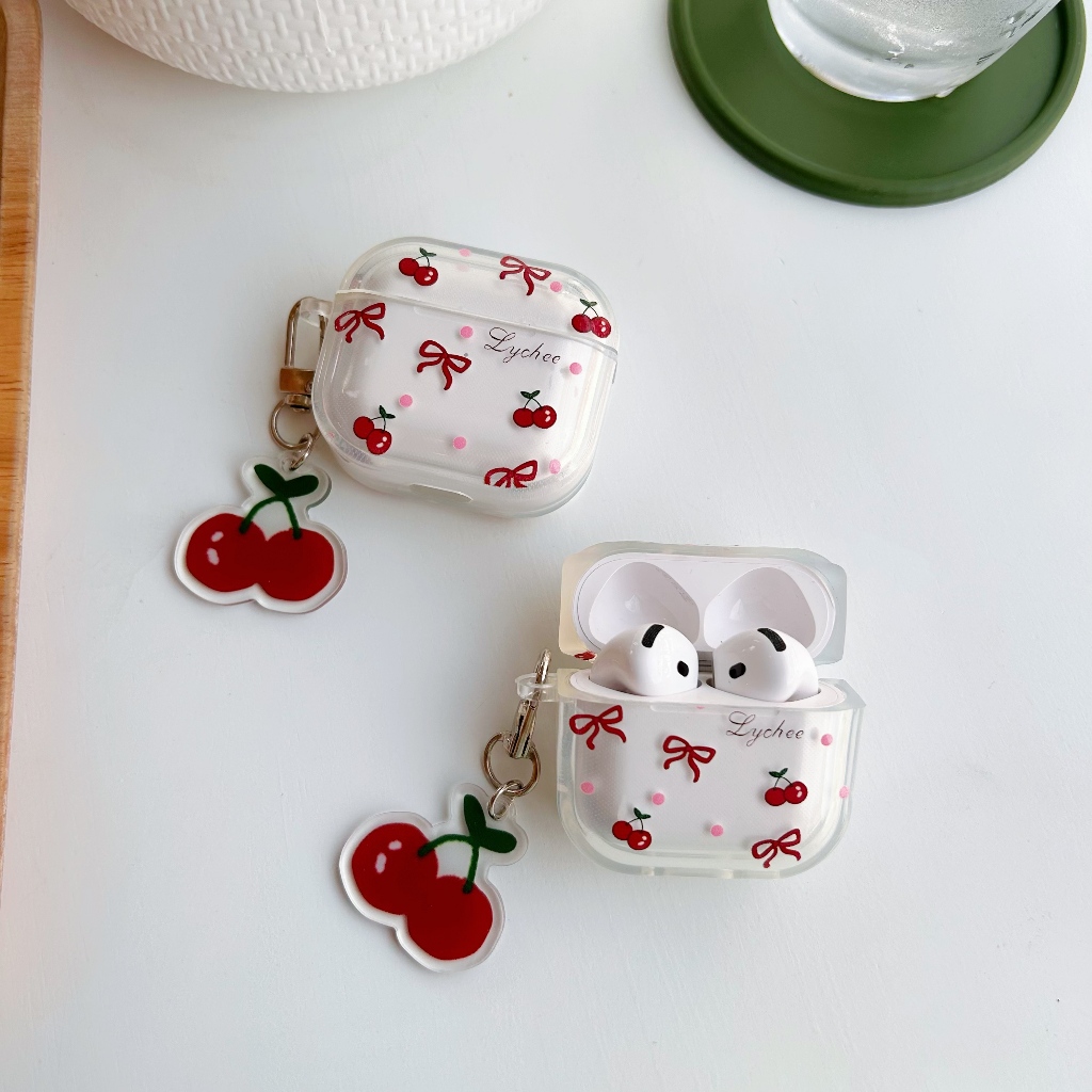 พร้อมส่ง สำหรับAirpods 3 เคสหูฟัง เชอรี่ รุ่น Airpods 1/2 pro pro2 gen gen2 gen3 Airpods3 Airpods4