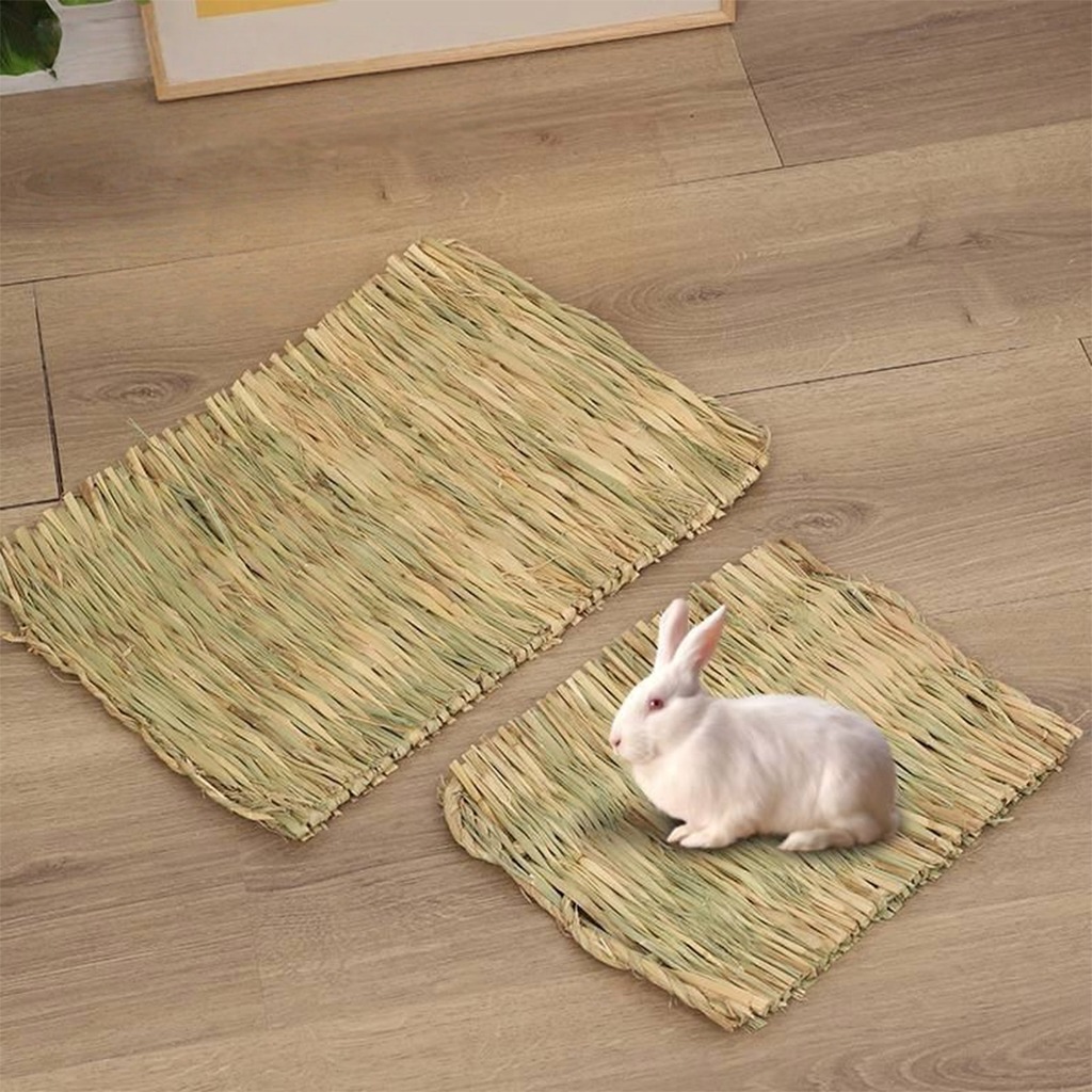 ผ้าปูที่นอนฟางสำหรับกระต่าย ทำด้วยมือ ใช้ได้กับหนูแฮมสเตอร์ชินชิลล่า ลล่าได้ บ้านนก นกแก้วขนาดเล็ก - รูปที่ 3