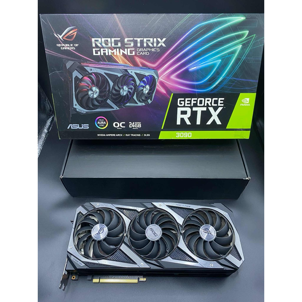 3090 Rog Strix OC 24GB กล่องครบ มือ2 ใช้งานปกติ