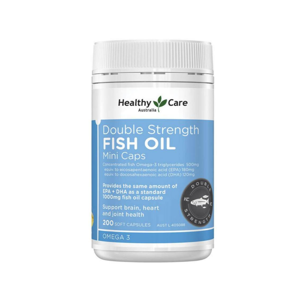 HEALTHY CARE AUSTRALIA Double Strength FISH OIL Mini Caps 200 Soft Capsules
