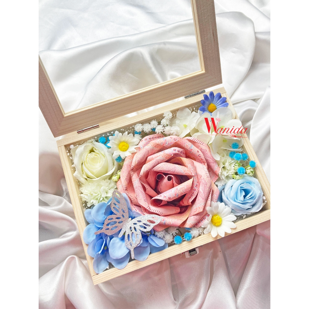 กล่องดอกไม้ธนบัตร กล่องดอกไม้ กลิ่นหอม