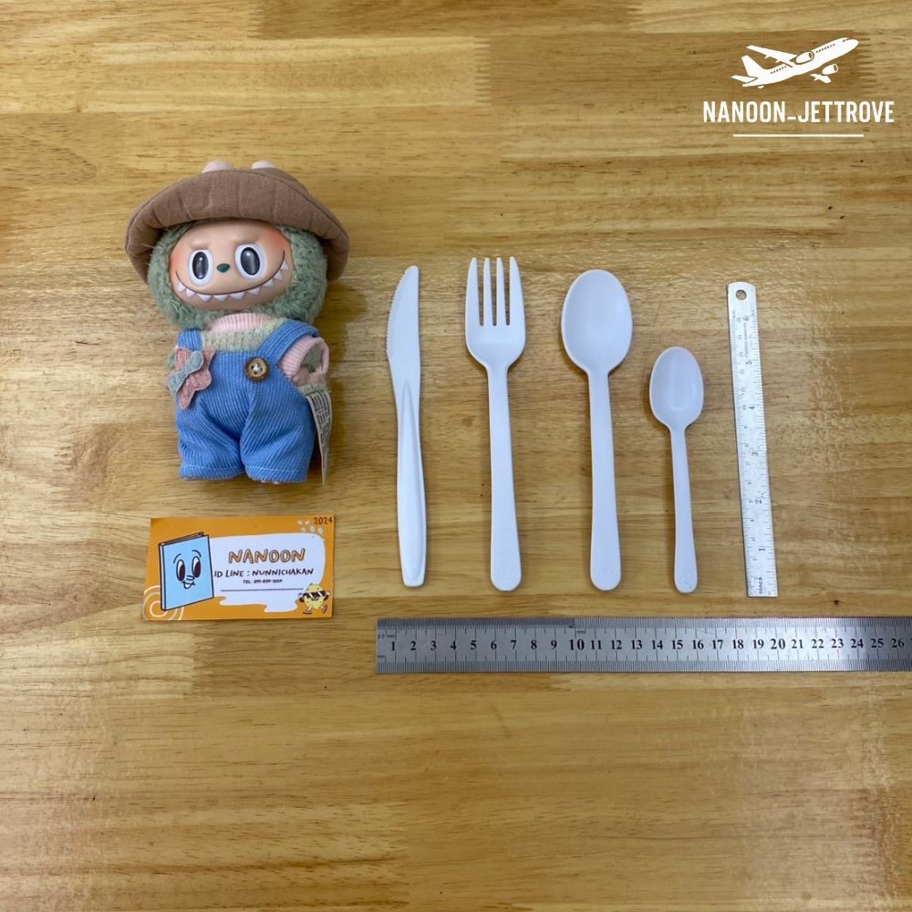 🍴 NEW ชุดช้อน ส้อม มีด ช้อนชา สายการบินไทย | Cutlery Thai Airways (Economy Class) วัสดุพลาสติกคุณภาพดี
