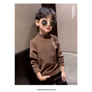เสื้อกันหนาวเด็ก คอเต่า คอสูง ขนาด 120-160 เด็กผู้ชาย เด็กผู้หญิง ผ้าสำลี หนานุ่ม กันหนาวได้ดี