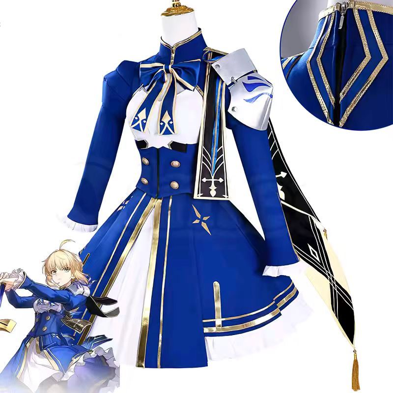 Honkai Star Rail HSR Fate Saber Cosplay Costume Wig ผู้หญิง ปาร์ตี้คาร์นิวาล การเล่นบทบาท ชุดเสื้อผ้