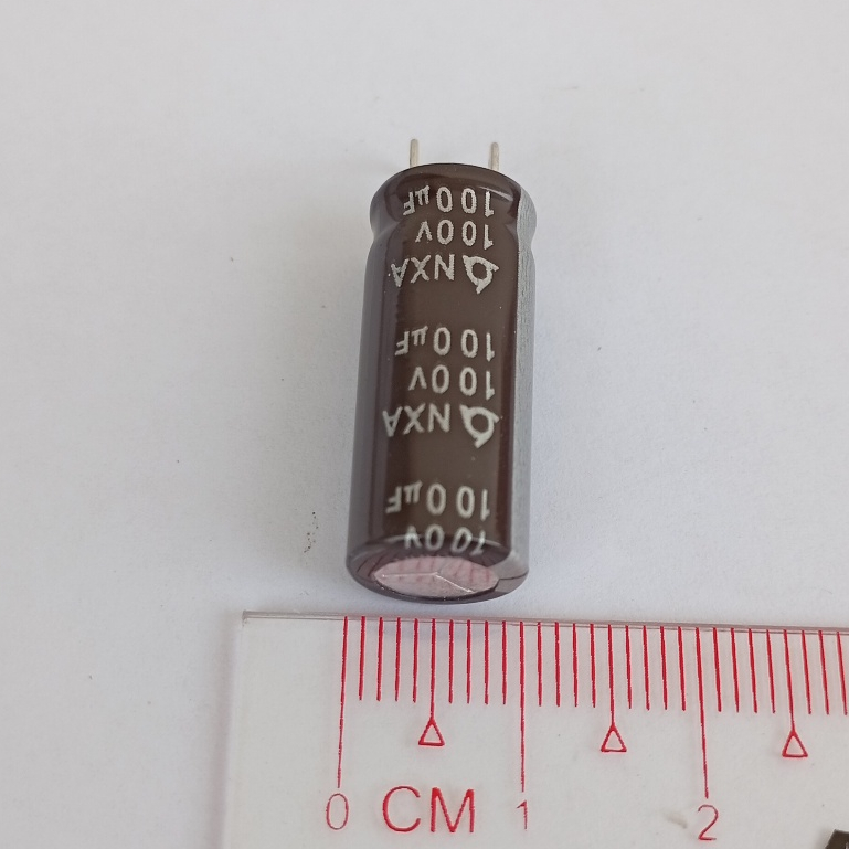 1ตัว NXA 100UF 100V Capacitor คาปาซิเตอร์ ขนาด 1025mm รูปที่ 2