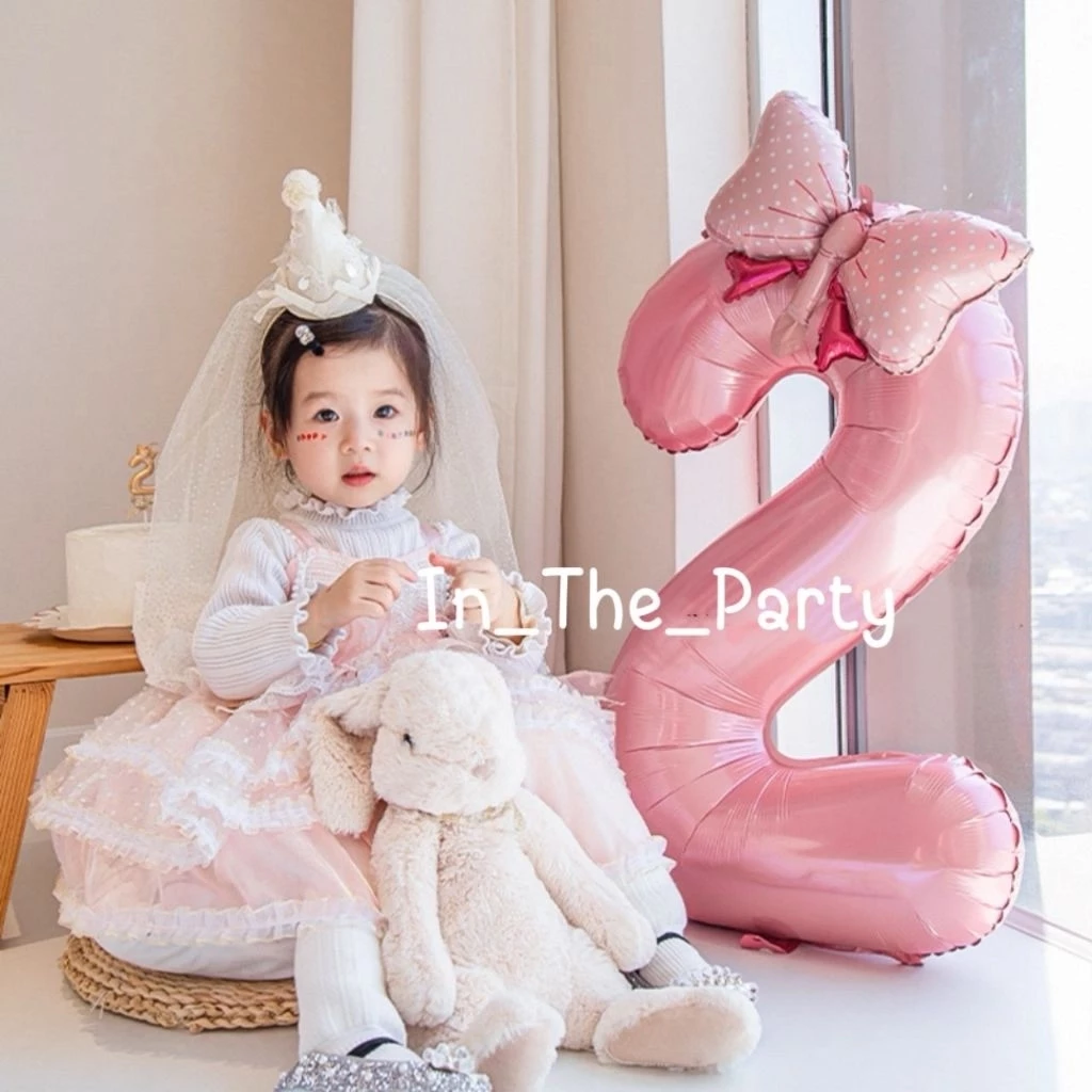 ส่งไว ร้านไทย ลูกโป่งวันเกิดสีชมพู ฟ้า ไซส์ 40 ,32,16 นิ้ว ลูกโป่งมีโบว์ มงกูฎ