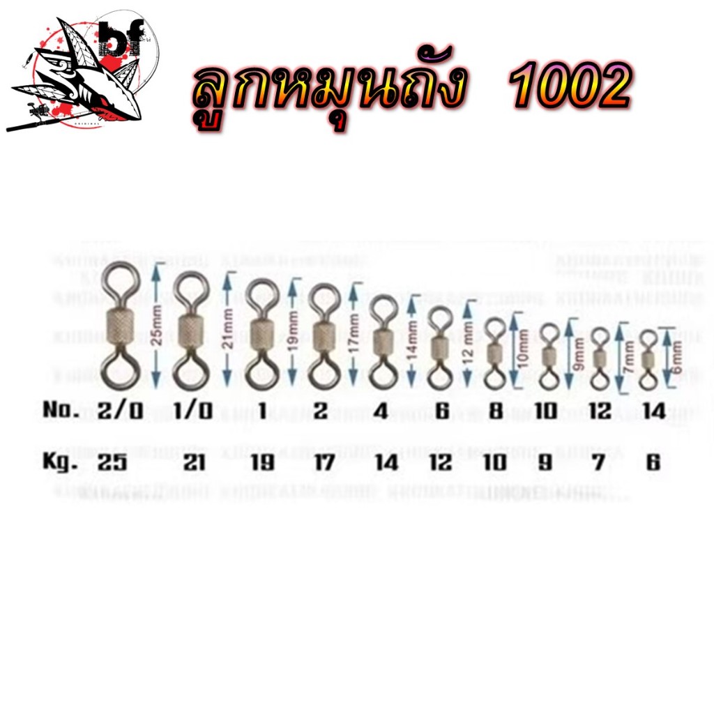ลูกหมุน สำหรับตกปลา ลูกหมุนถังลาย BF ใส่เหยื่อปลอม กบยาง ชุดตกกระสูบ เบอร์ 08 ถึง 3/0