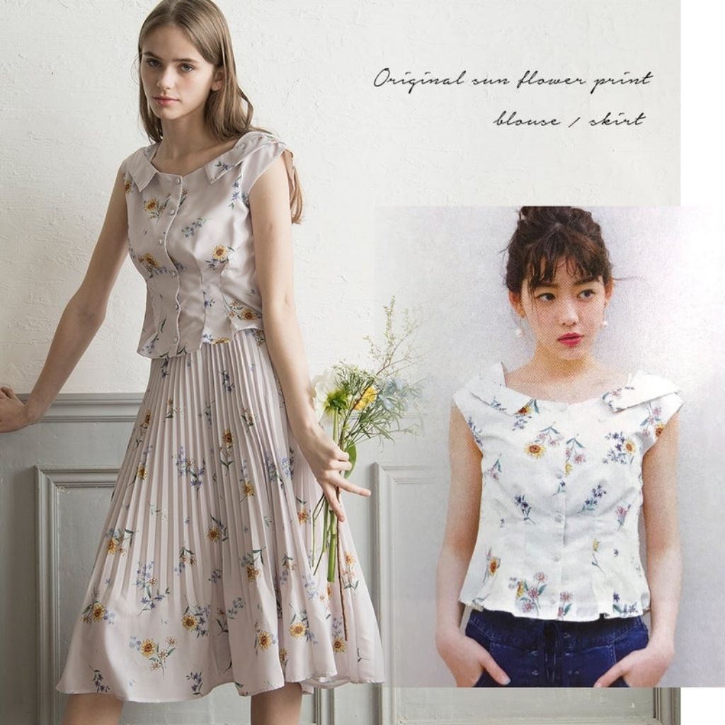 Noelle เสื้อเบลาส์ลายดอกทานตะวัน