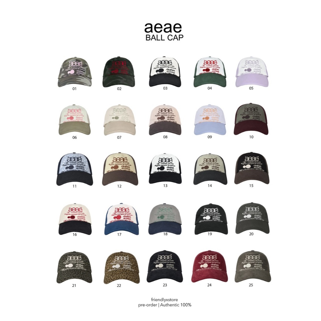 (pre-order/พร้อมส่ง) aeae - web logo  ball cap *25color* ของแท้ 100%