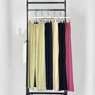 Atipashop - CONTACT RAYON PANTS กางเกงขายาว ขอบยางยืด ผ้ายืดใส่สบาย