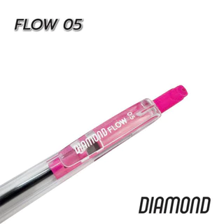(ยกกระปุก/50ด้าม) ปากกา ปากกาลูกลื่น Diamond รุ่น Flow 0.5 0.7 มม หมึกน้ำเงิน ด้ามหลากสี คละสี