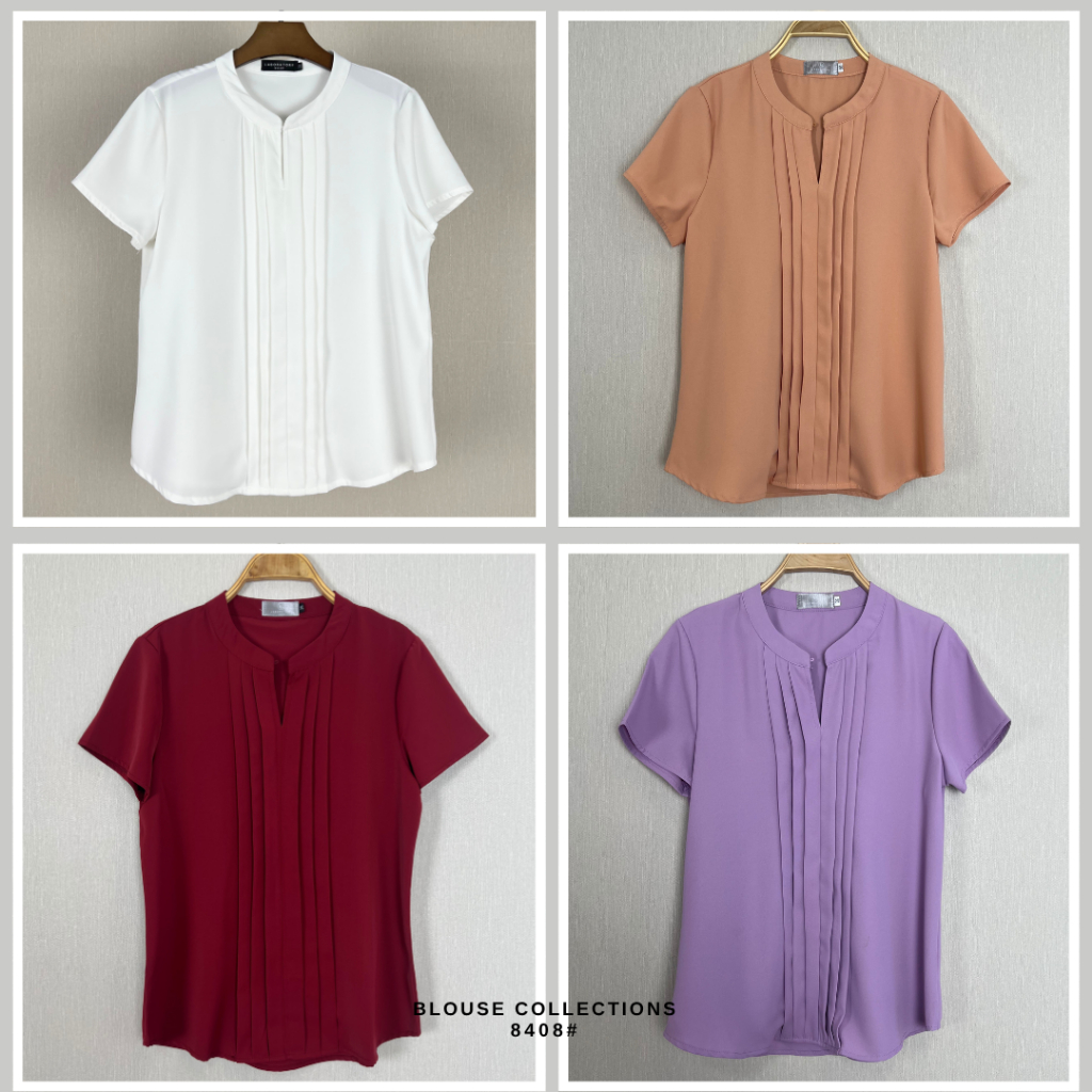 Laboratory 8408# ไซส์ 44, 46 เสื้อคอจีนผ้าพิมพ์ลาย แขนสั้น