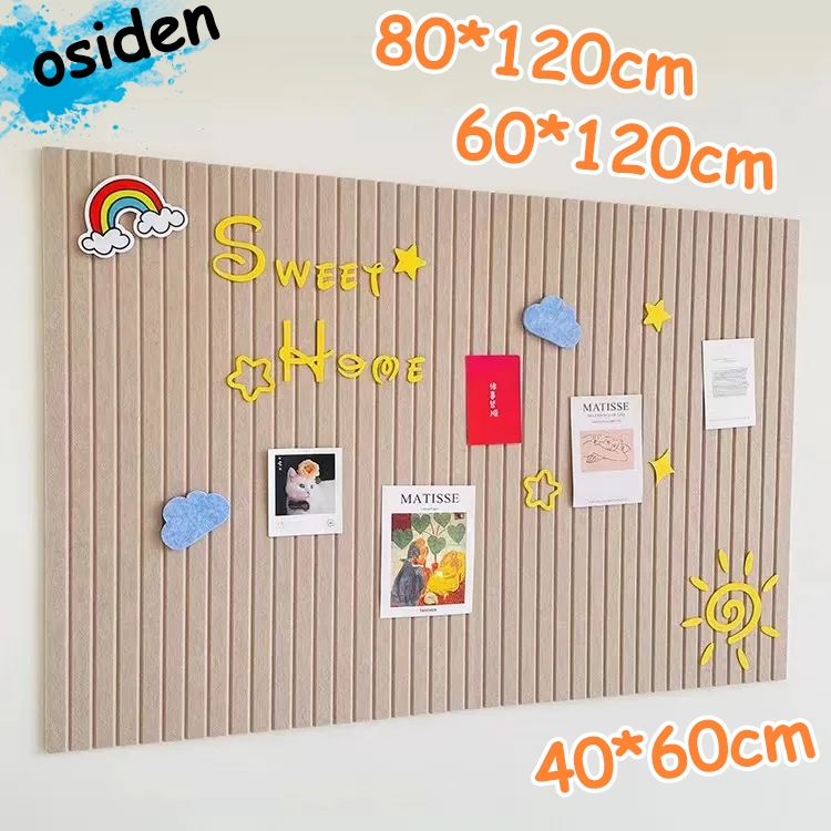 osiden กระดานสักหลาด สติกเกอร์ติดผนัง กระดานข้อความภาพพื้นหลัง ตกแต่งผนัง ติดตั้งง่าย สีอูฐ