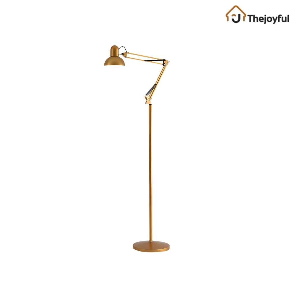 Thejoyful โคมไฟตั้งพื้น Floor lamp โคมไฟอ่านหนังสือ ขั้วE27 ปรับระดับได้ หมุน 30องศา ดีไซน์โมเดิร์น สีทอง