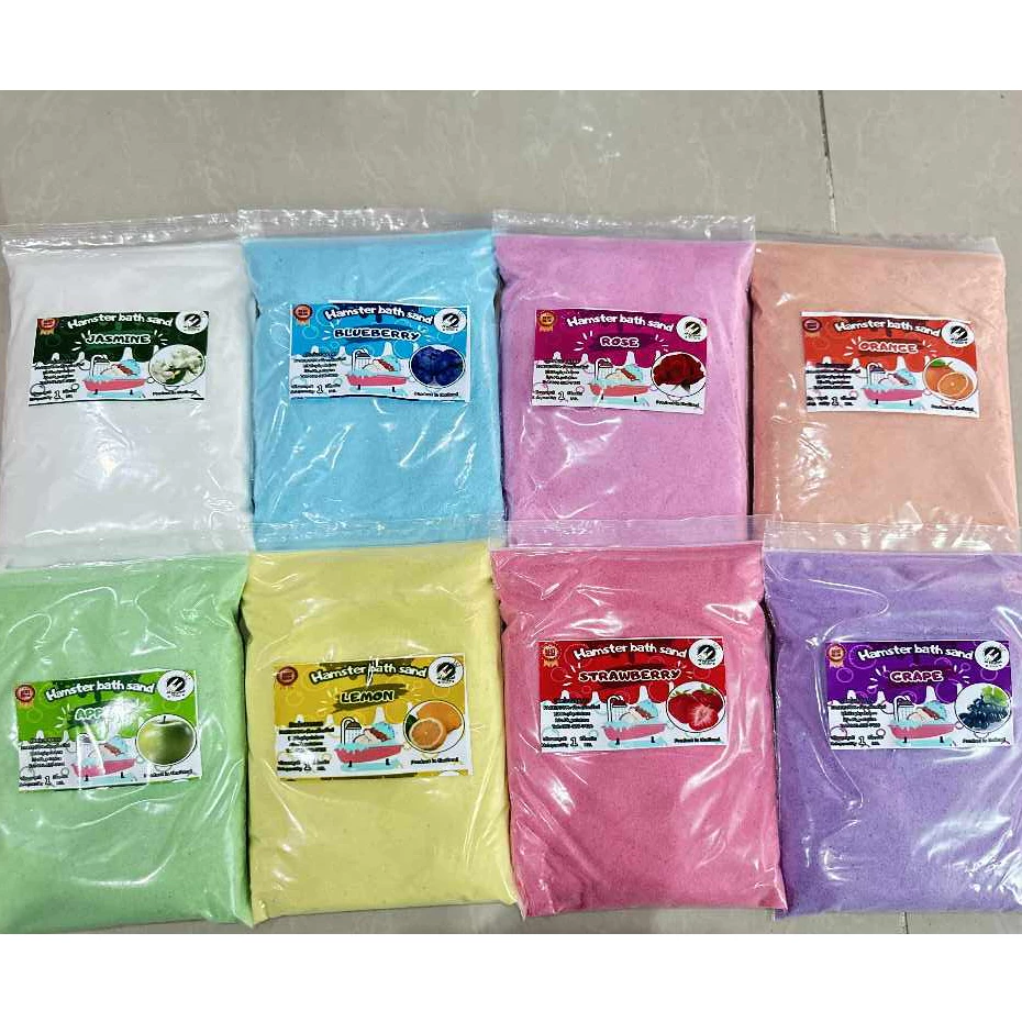 ทรายอาบน้ำหนูแฮมเตอร์ขนาด 1กิโลกรัม มี8กลิ่นให้เลือก