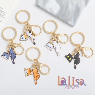 พวงกุญแจ รูปแมว หลากหลายสี alloy keychain ZL55