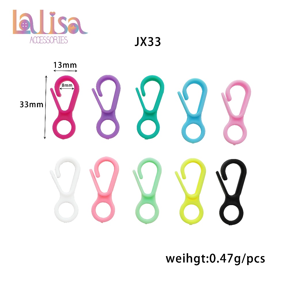 ตะขอพลาสติกหัวบีบ หลากสี plastic dogclip JX33