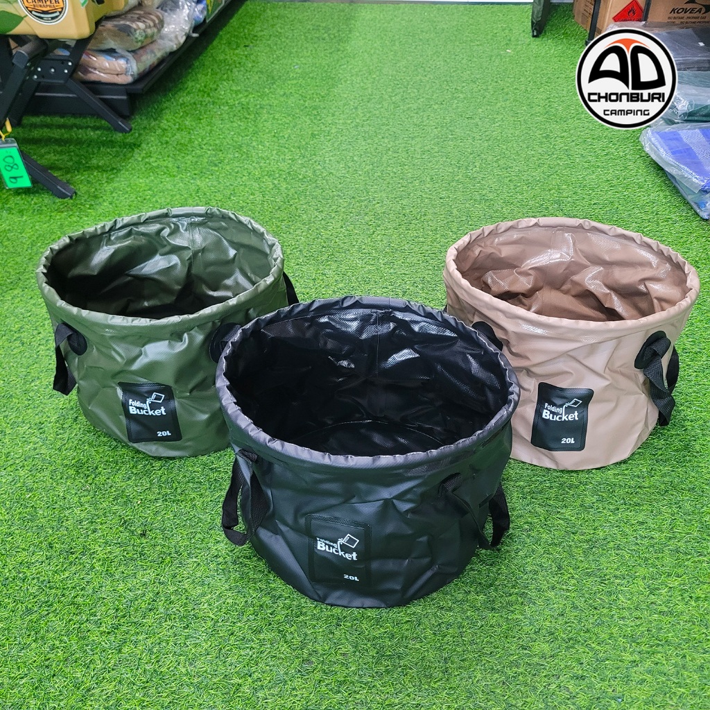 Folding Bucket 20L ถังน้ำพับได้ ใส่น้ำ น้ำแข็ง ล้างผัก ล้างจาน ใส่เครื่องดื่ม น้ำหนักเบา พับเก็บง่าย - รูปที่ 5
