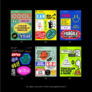 (ราคาส่ง) คละแบบ จุใจ Sticker Water Proof (A6)