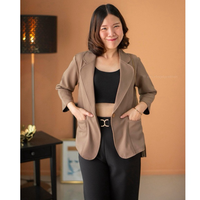ms.cloudycotton - Perry Blazer เสื้อคลุมเบลเซอร์ แขน4ส่วน พับปลายแขนได้ ผ้าดี ยับยาก ทรงสวย - รูปที่ 5