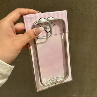 กรอบทองเงินชุบไฟฟ้าสินค้าพร้อมส่ง เหมาะเคส iPhone 16 Pro สไตล์เรียบสีเดี่ยว ขอบโปร่งอ่อน รองรับ iPhone 11,12,13,14,15pro
